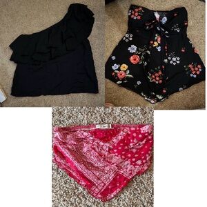 3 strapless tank top bundle